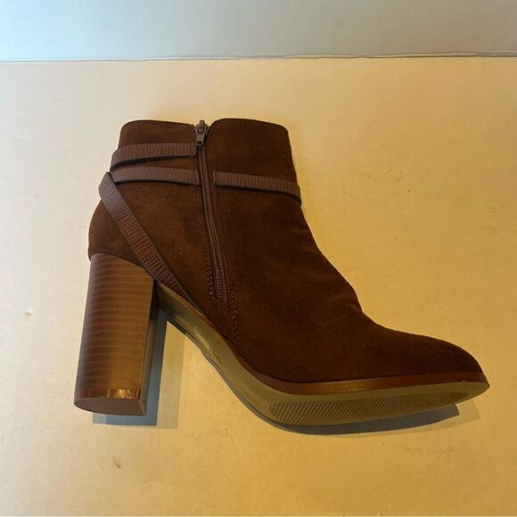 Cato Women's Heeled Brown Faux Suede Ankle Boots Size 9M - Picture 8 of 9
